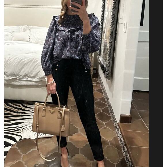 EUC Sea New York TILLY Floral Smocked Blouse, Large - Picture 5 of 10